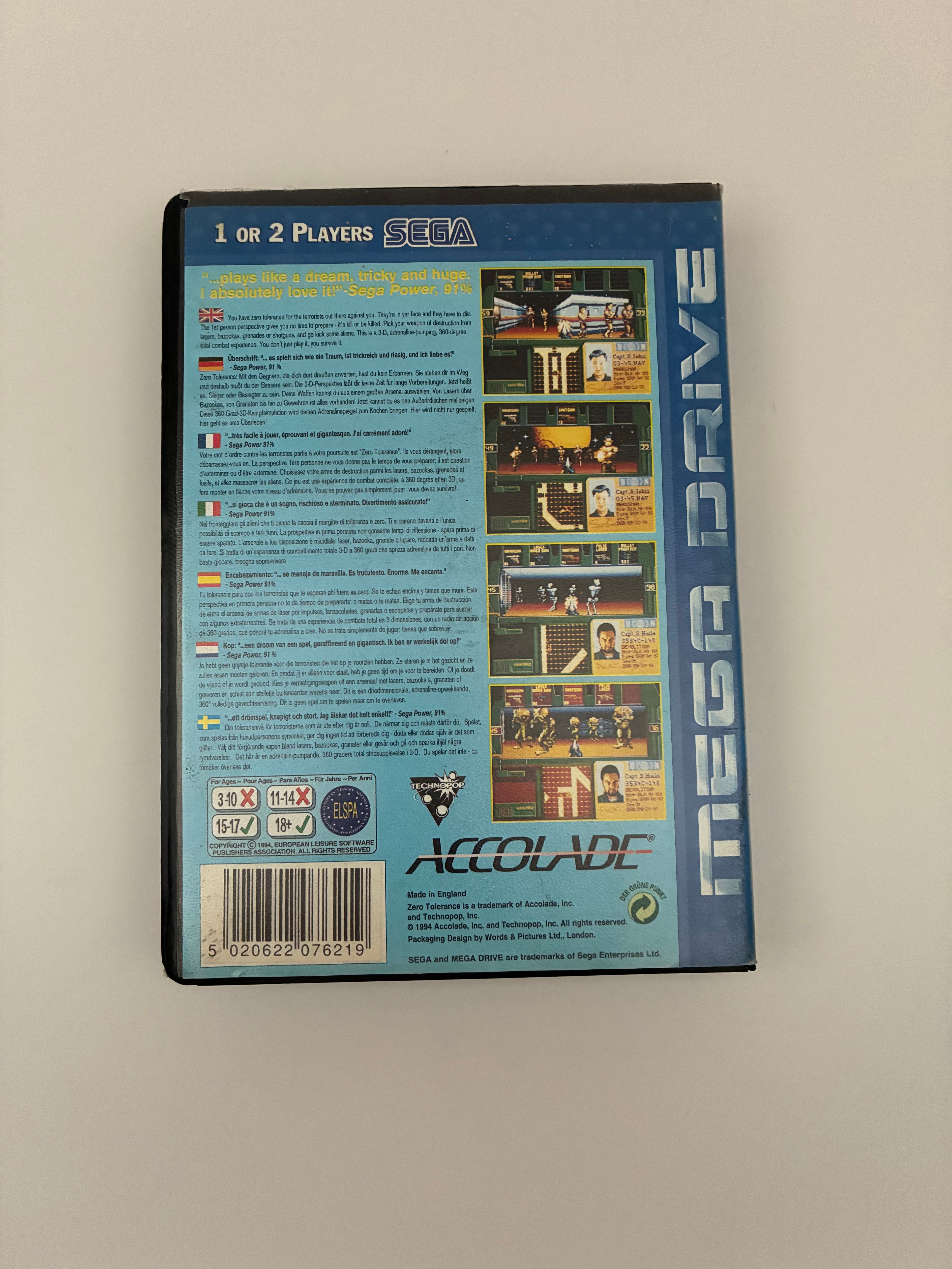 Zero Tolerance – Sega Mega Drive